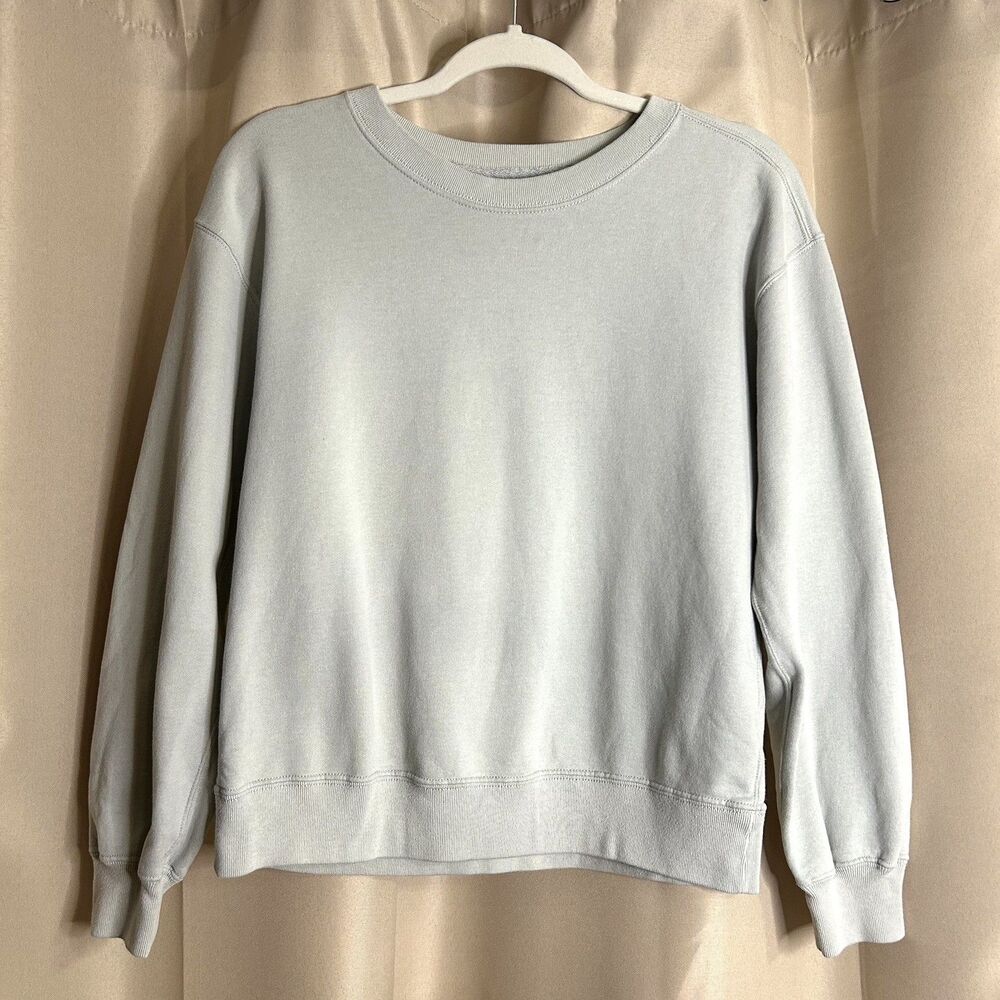 Abercrombie & Fitch Light Grey Crew Sweatshirt Unisex Size Small